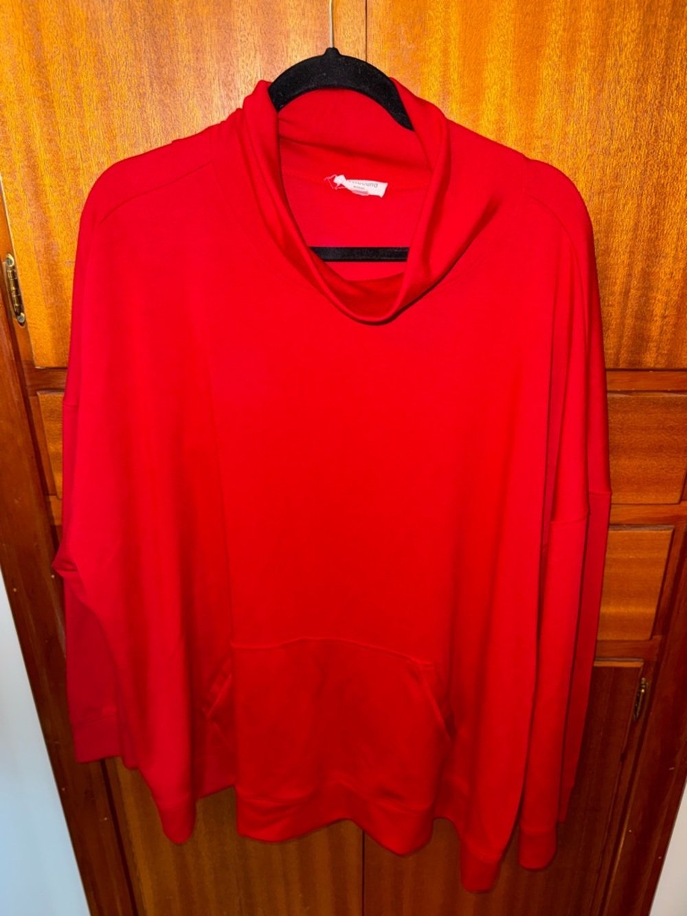Westbound Red Draped Cowl Neck Sweater